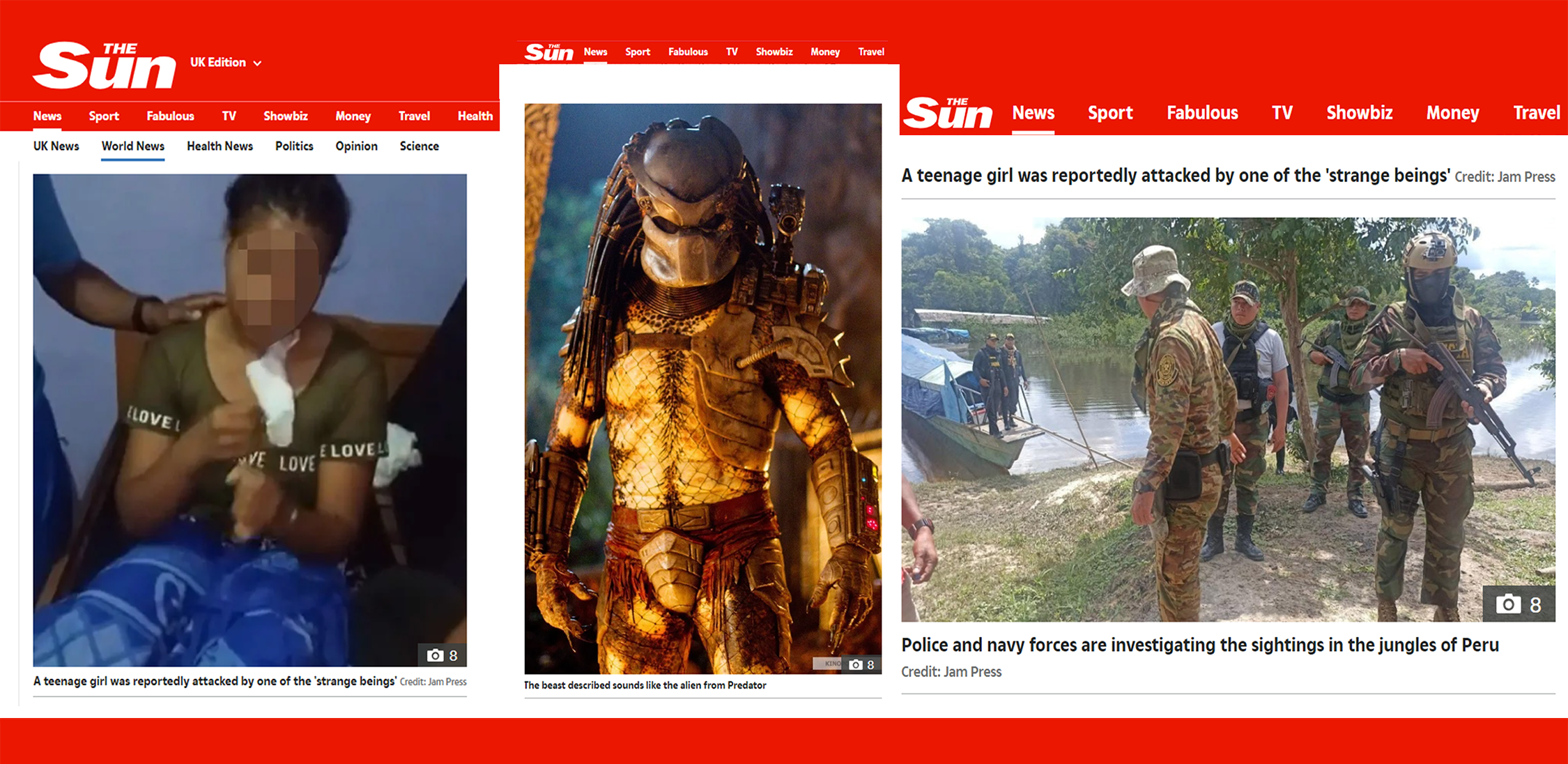 Aliens camped in the Amazon forests