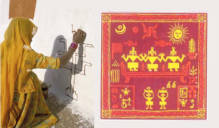 Jiroti Art is a Holy wall painting of Nimad area in Madhya Pradesh 3