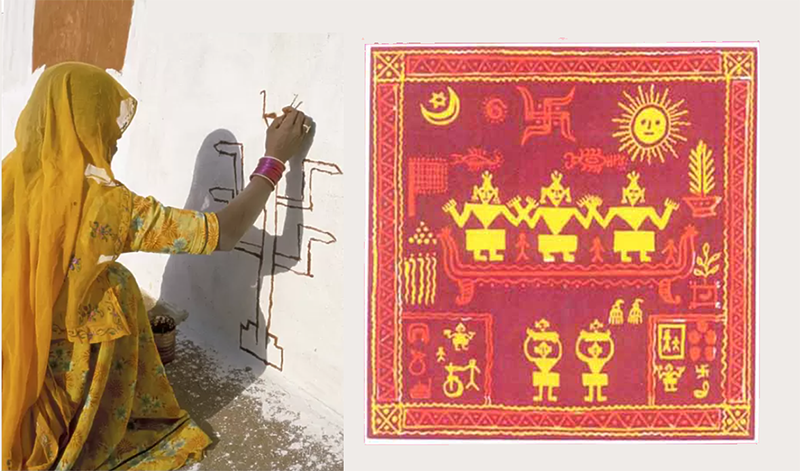 Jiroti Art is a Holy wall painting of Nimad area in Madhya Pradesh 3