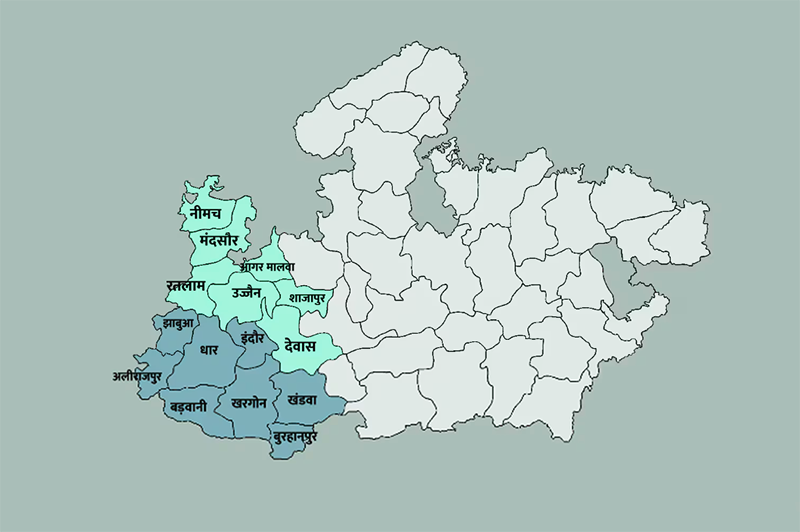 Nimad Area Map of Madhya Pradesh