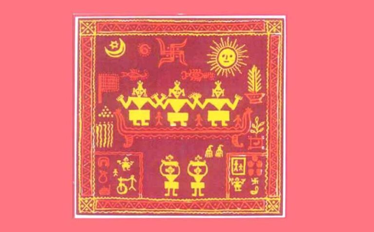 Jiroti Art - wall painting of Nimad in Madhya Pradesh