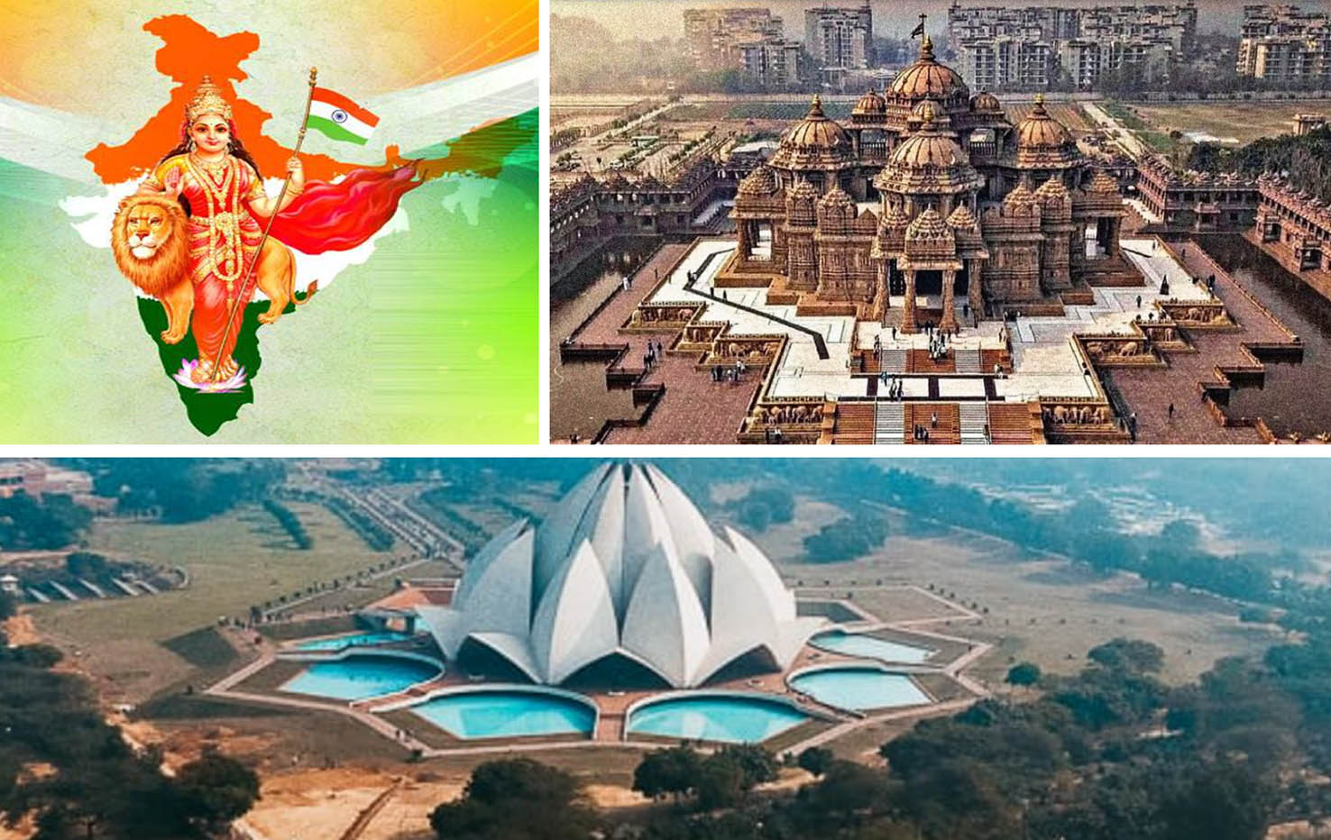 bharat mata temple lotus temple akshardham mandir history in hindi