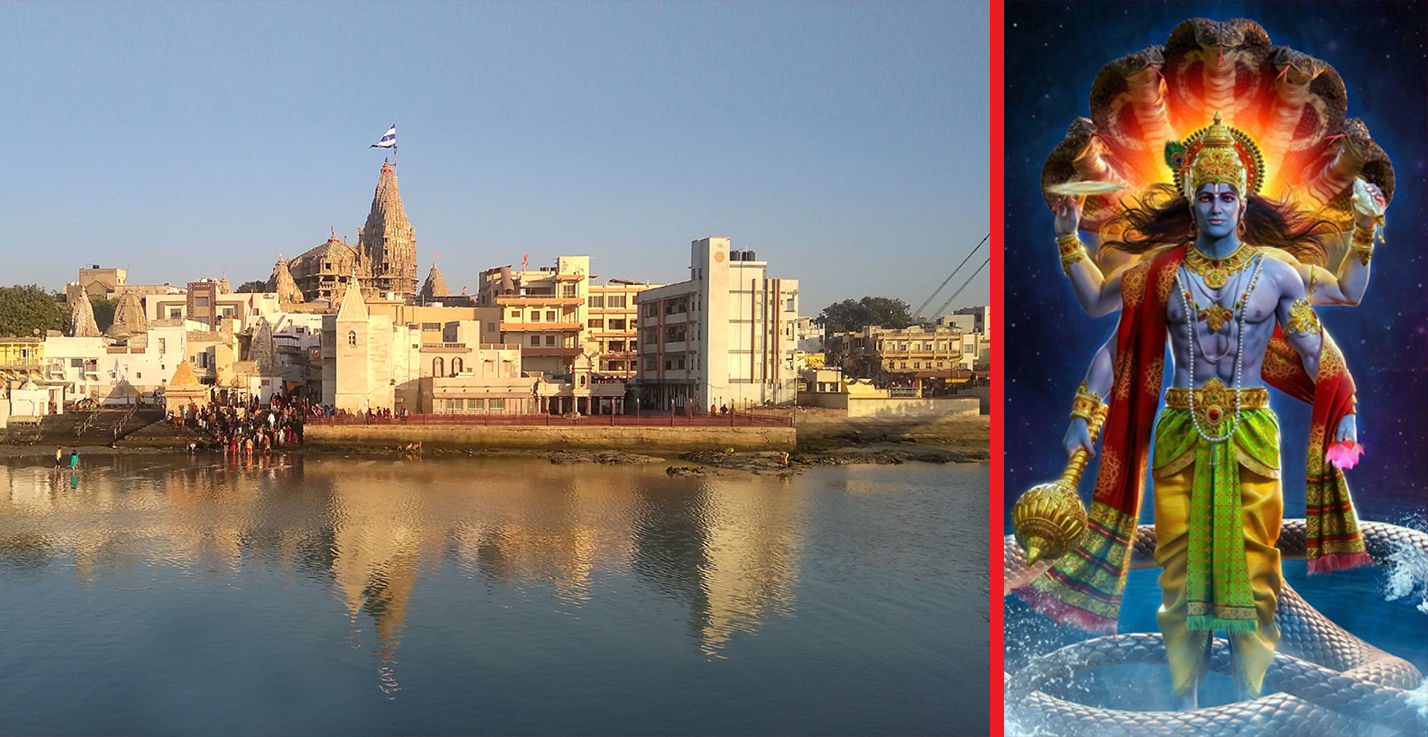 Dwarkadhish Temple of Srikrishna in Dwarka Gujarat