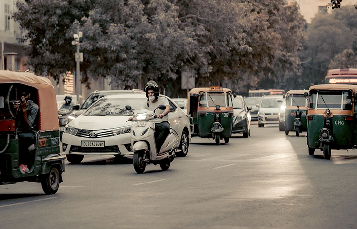 Traffic jam in Delhi