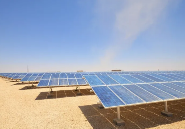 Solar energy plants in desert of India
