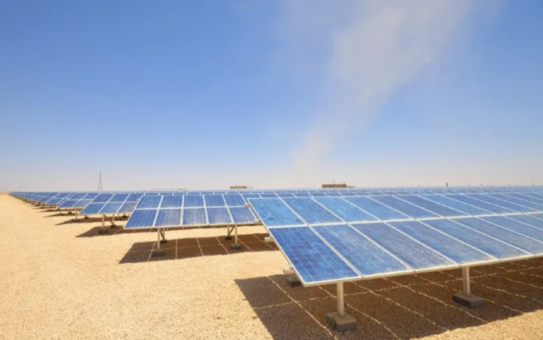 Solar energy plants in desert of India